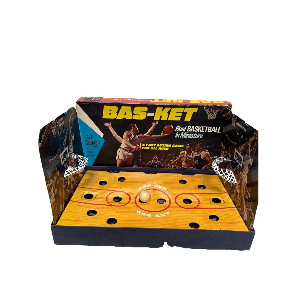 Vintage Cadaco Bas-ket Game 1973 No.165 Tabletop Interactive Family Basketball